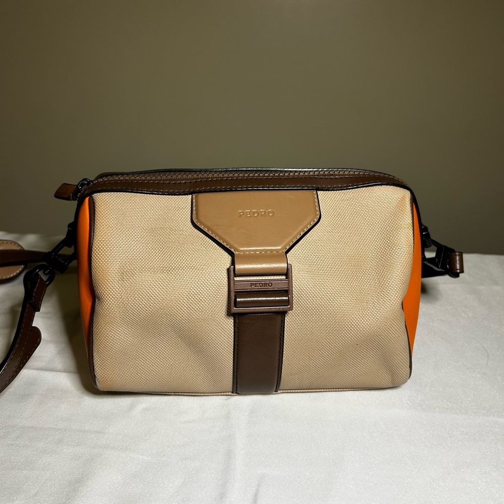 PEDRO Beige and‎ Orange Crossbody Bag